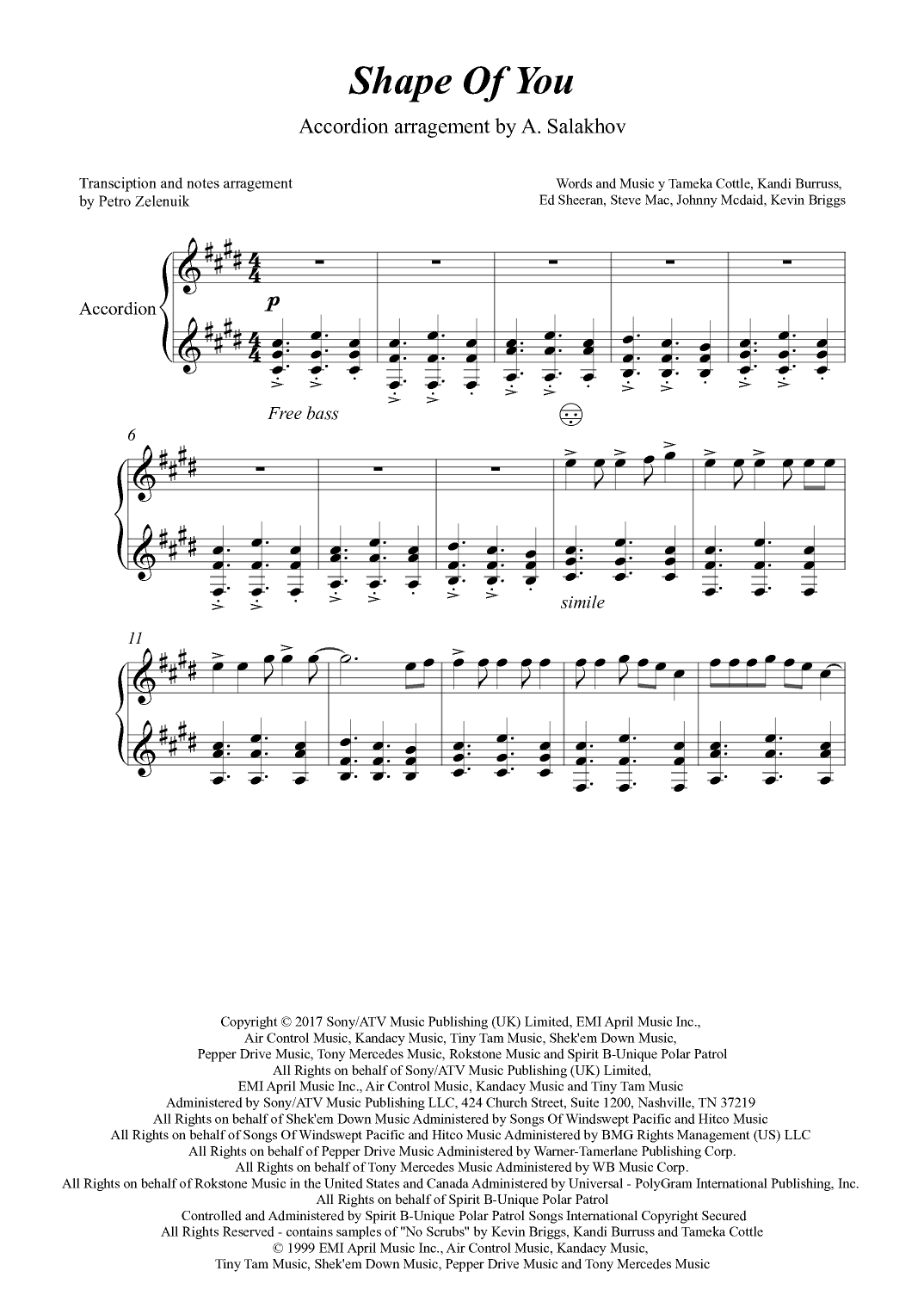 Shape Of You (arr. Petro Zeleniuk)