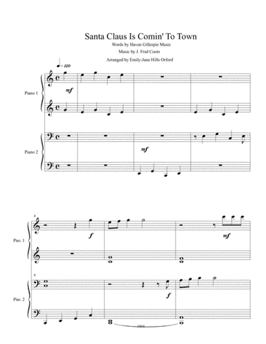 Santa Claus Is Comin' To Town (arr. Emily-Jane Hills Orford)