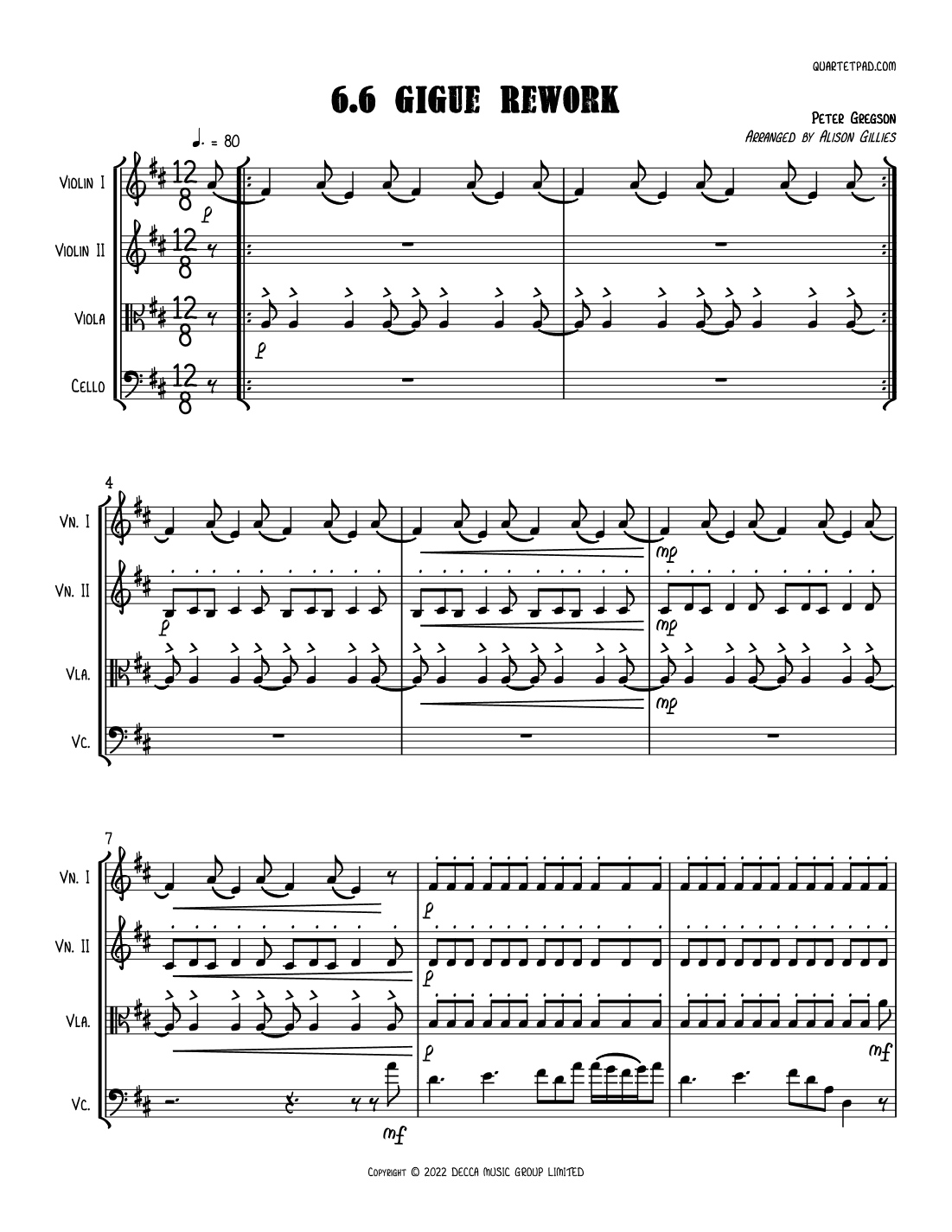 Gige 6.6 Rework (arr. Alison Gillies)