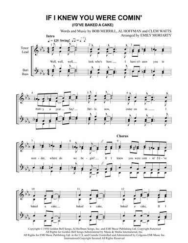 (if I Knew You Were Comin') I'd've Baked A Cake (arr. Emily Moriarty)