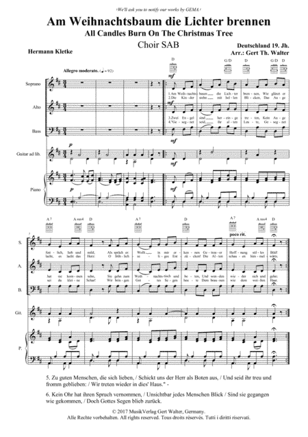 All Candles Burn On The Christmas Tree (arr. Gert Th. Walter)