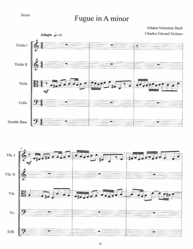 Fugue in A minor--String Orchestra Set (arr. Charles Edward Holmes)
