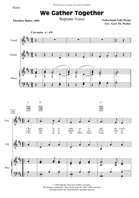 We Gather Together (arr. Gert Th. Walter)
