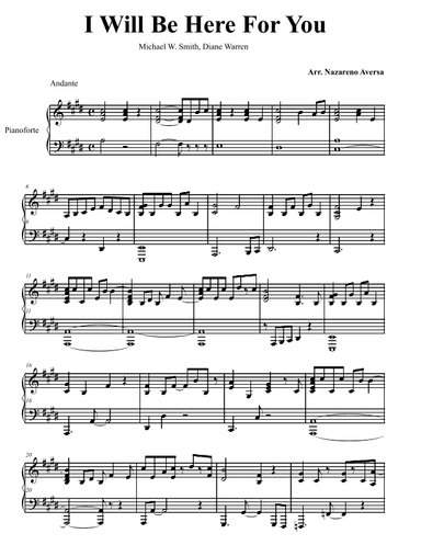 I Will Be Here For You (arr. Nazareno Aversa)