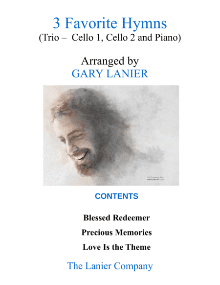 3 FAVORITE HYMNS (Trio - Cello 1, Cello 2 & Piano with Score/Parts) (arr. Gary Lanier)