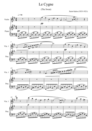 Camille Saint-Saëns - The Swan (Violin Solo) (arr. André Laitano)