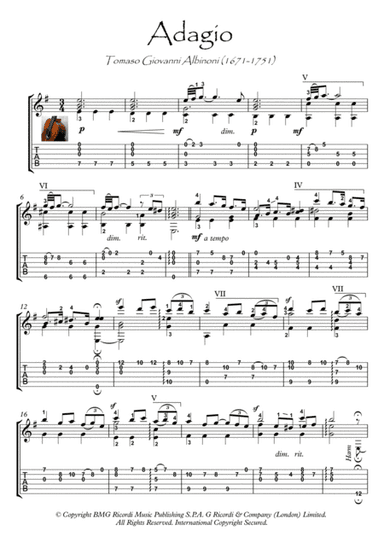 Adagio In G Minor (arr. PianoSheetNow)