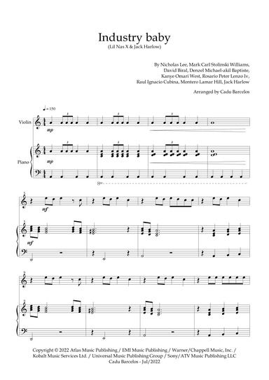 Industry Baby (arr. Cadu Barcelos)