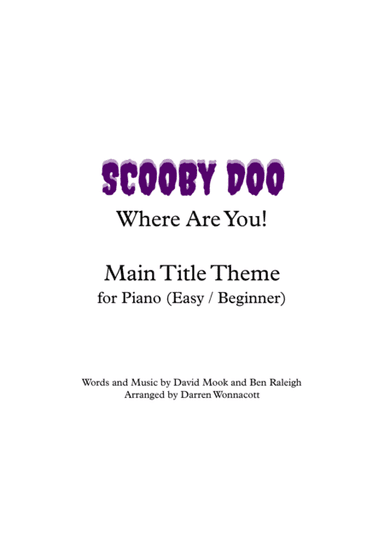 Scooby Doo, Where Are You? (arr. Darren Wonnacott)