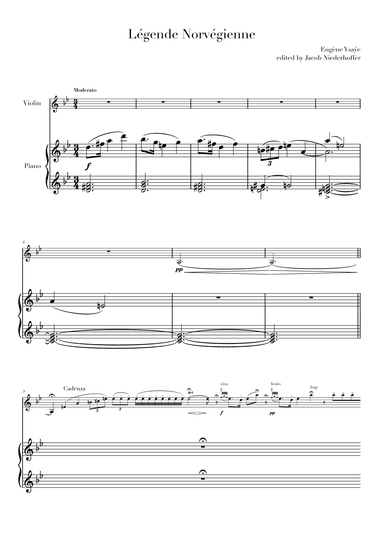 Legende Norvegienne (arr. Jacob Niederhoffer)