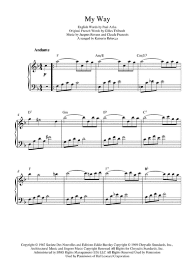 My Way (arr. Kaiserin Rebecca)