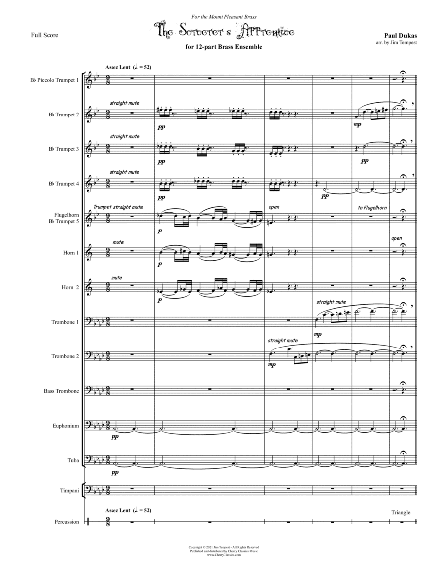 Sorcerer's Apprentice for Brass Ensemble, Timpani and Percussion (arr. Jim Tempest)