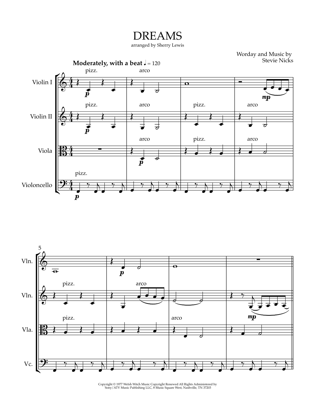 Dreams (arr. Sherry Lewis)