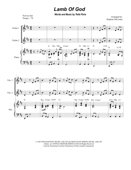 Lamb Of God (arr. Stephen DeCesare)