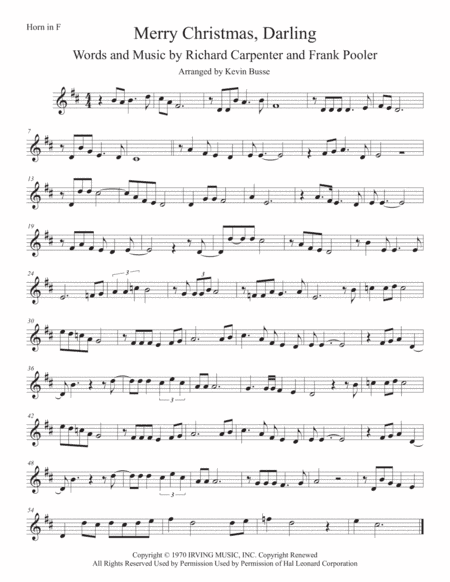 Merry Christmas, Darling (arr. Kevin Busse)