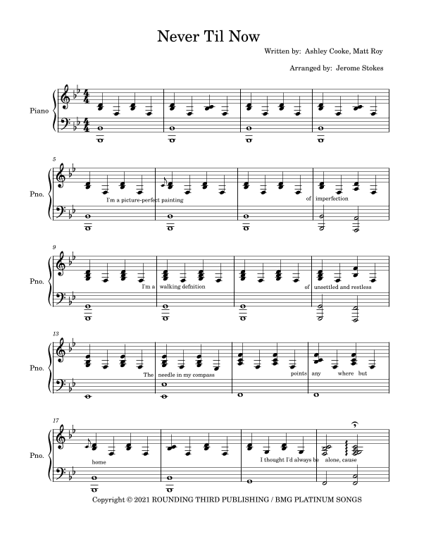 Never 'til Now (arr. Jerome Stokes)