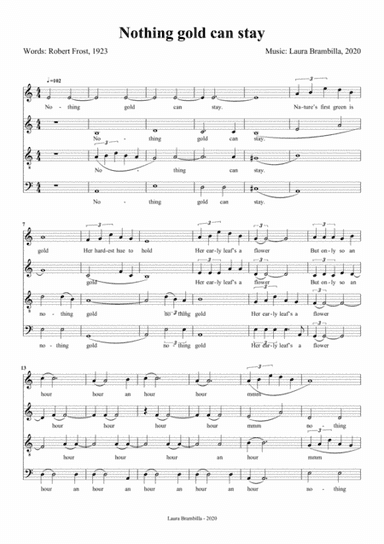 Nothing gold can stay (for SATB choir a cappella)