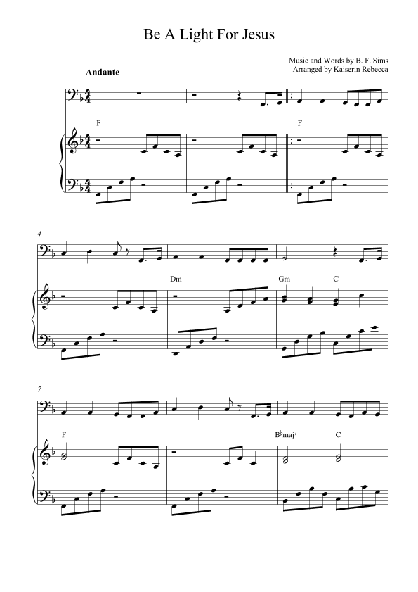 Be A Light For Jesus (arr. Kaiserin Rebecca)