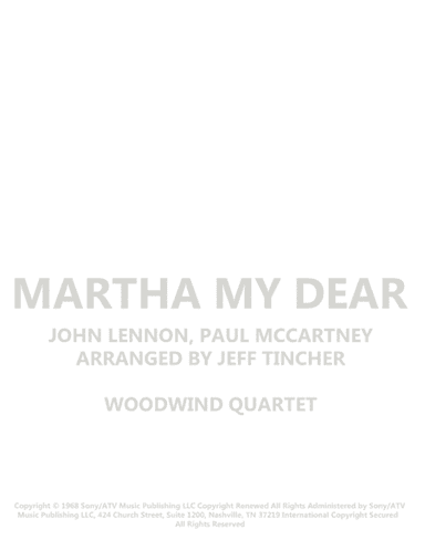 Martha My Dear (arr. Jeff Tincher)