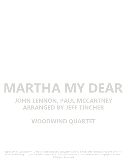 Martha My Dear (arr. Jeff Tincher)