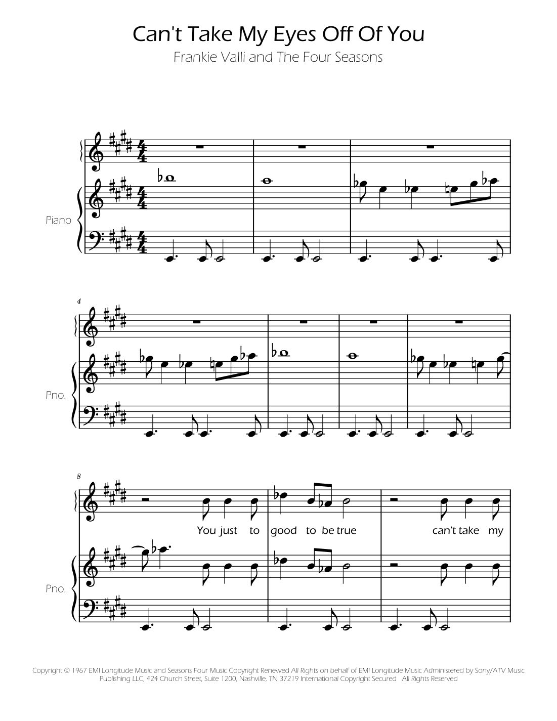Can't Take My Eyes Off Of You (arr. Ygor Nunes)