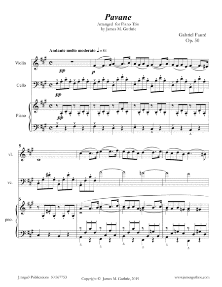 Fauré: Pavane Op. 50 for Piano Trio (arr. James M. Guthrie)