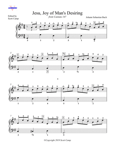 Jesu, Joy of Man's Desiring (with all piano fingering) (arr. Scott Camp)