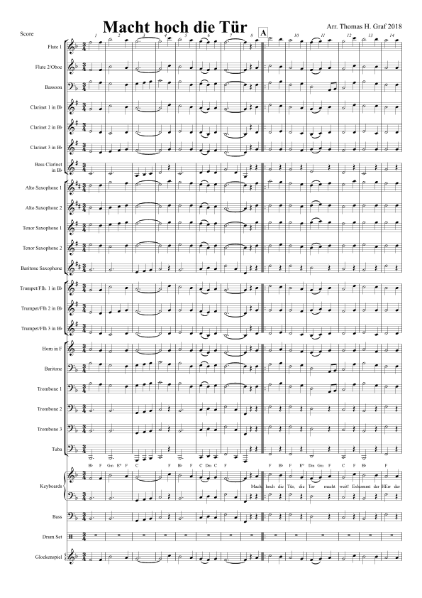 Macht hoch, die Tür / Tocher Zion - 2 German Christmas Chorals - Concert Band (arr. Thomas Graf)