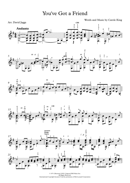 You've Got A Friend (arr. David Jaggs)