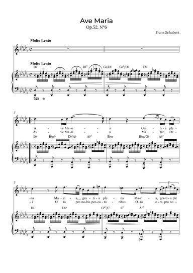 Ave Maria Schubert - Soprano with chords in Db (arr. Alex Nunes Rodrigues)