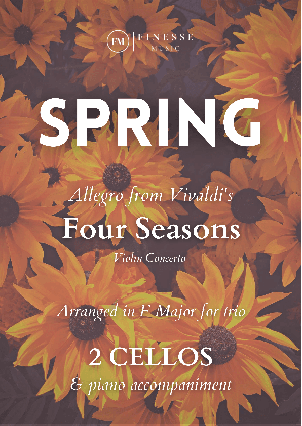 TRIO - Four Seasons Spring (Allegro) for 2 CELLOS  and PIANO - F Major (arr. Ivan de Andrade)