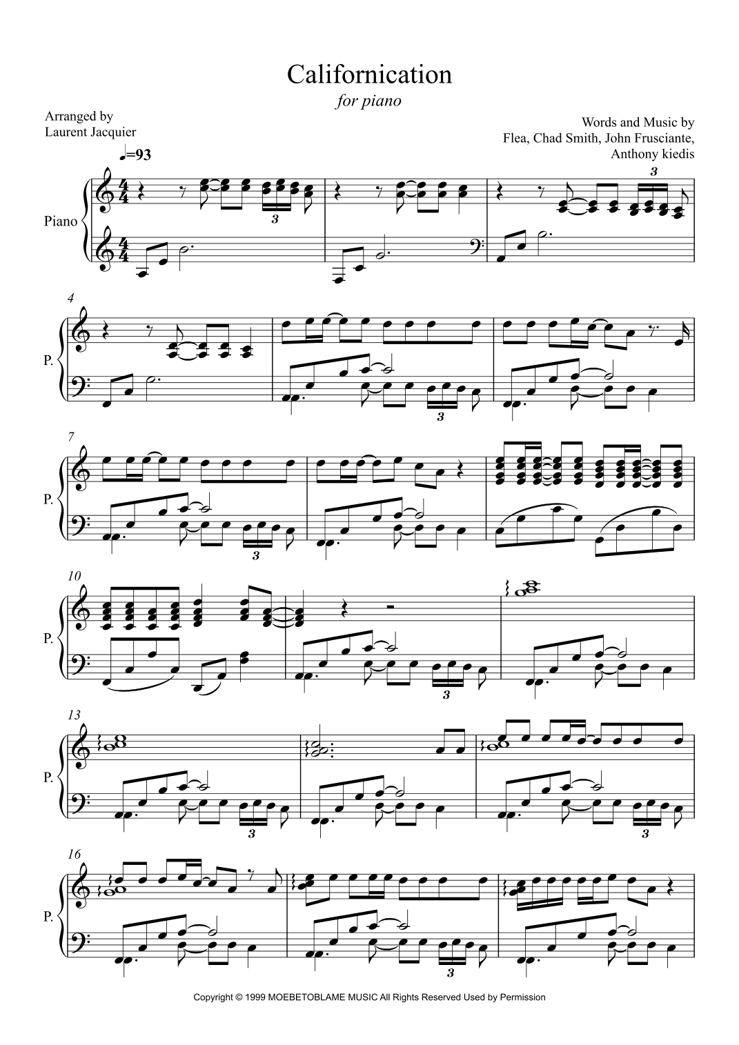 Californication (arr. Laurent Jacquier)