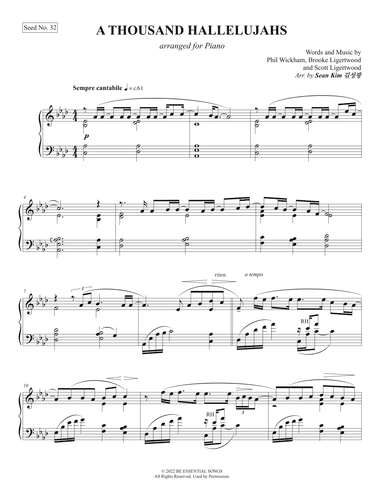 A Thousand Hallelujahs (arr. Sean Kim 김성광)