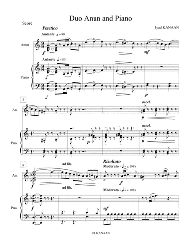 Duo Qanoon and Piano op. 13a