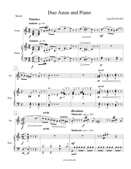 Duo Qanoon and Piano op. 13a