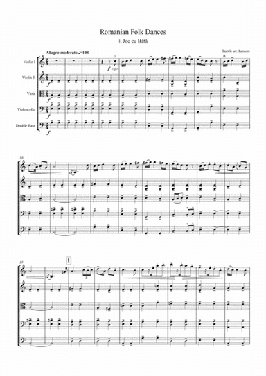 Bartok Romanian Dances (arr. Mark Lansom)