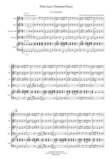 3 Jazzy Christmas Pieces for Wind Quartet (arr. David Burndrett)