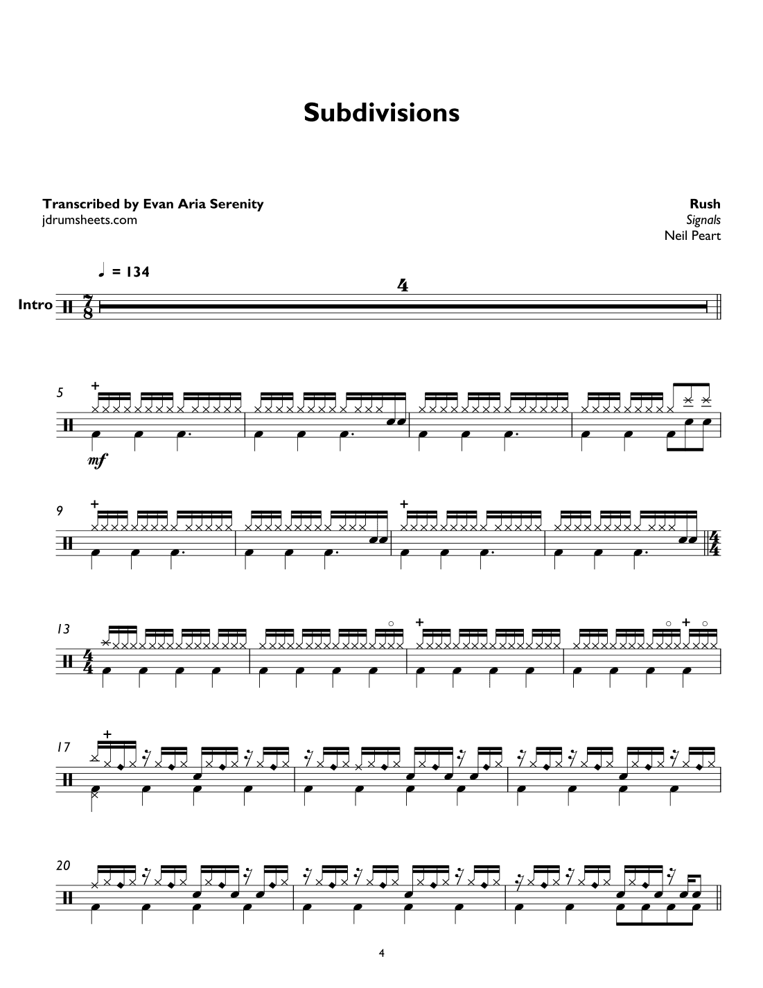 Subdivisions (arr. Evan Aria Serenity)