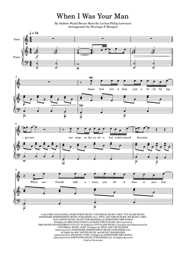 When I Was Your Man (arr. Henrique F Mangoni)