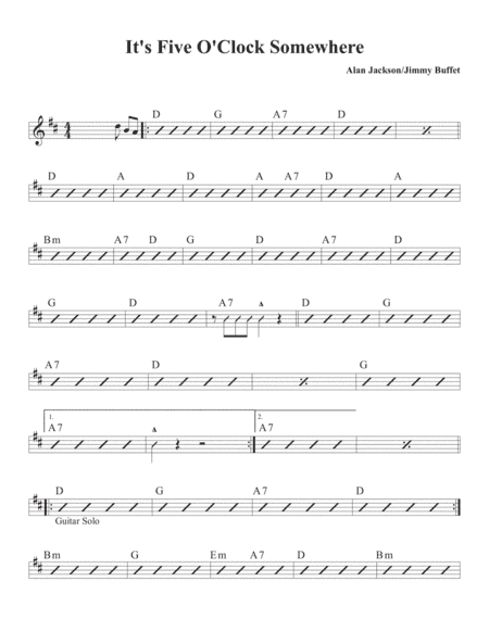 It's Five O'clock Somewhere (arr. David M Fagnant)