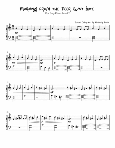 Best Recital: Morning From the Peer Gynt Suite for Easy Piano Level 2 (arr. Kimberly Steele)