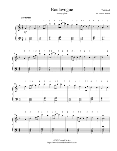 Boulavogue - for easy piano (arr. Samuel Stokes)