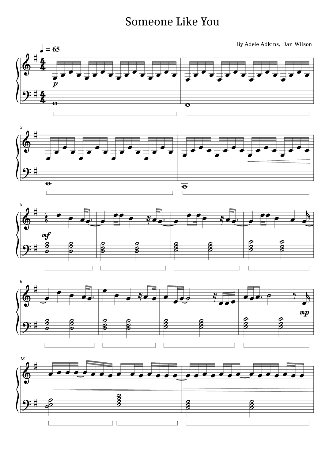 Someone Like You (arr. poon)