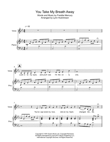 You Take My Breath Away (arr. Lynn Hutchinson)