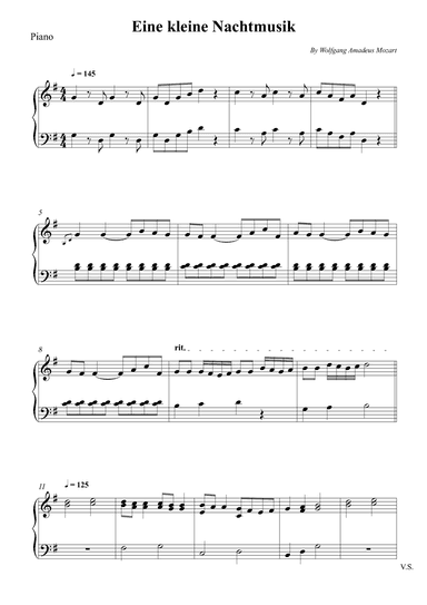 Eine kleine Nachtmusik (Easy) (arr. Wesley S. SIlva)
