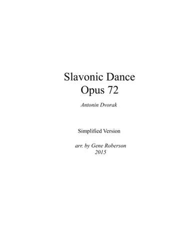 Slavonic Dance in E minor  Opus 72  SIMPLIFIED VERSION (arr. Gene Roberson)