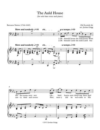 The Auld House (for solo bass voice and piano) (arr. Jordan Grigg)