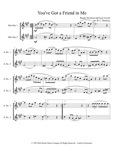 You've Got A Friend In Me (arr. B. C. Dockery)