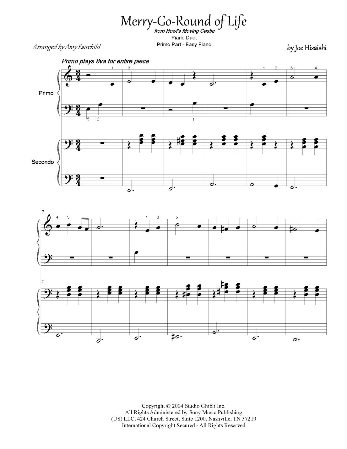 Merry-go-round Of Life (arr. Amy Fairchild Music)