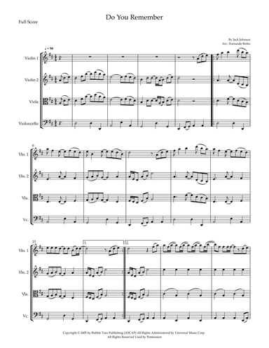 Do You Remember (arr. Fernando Britto)